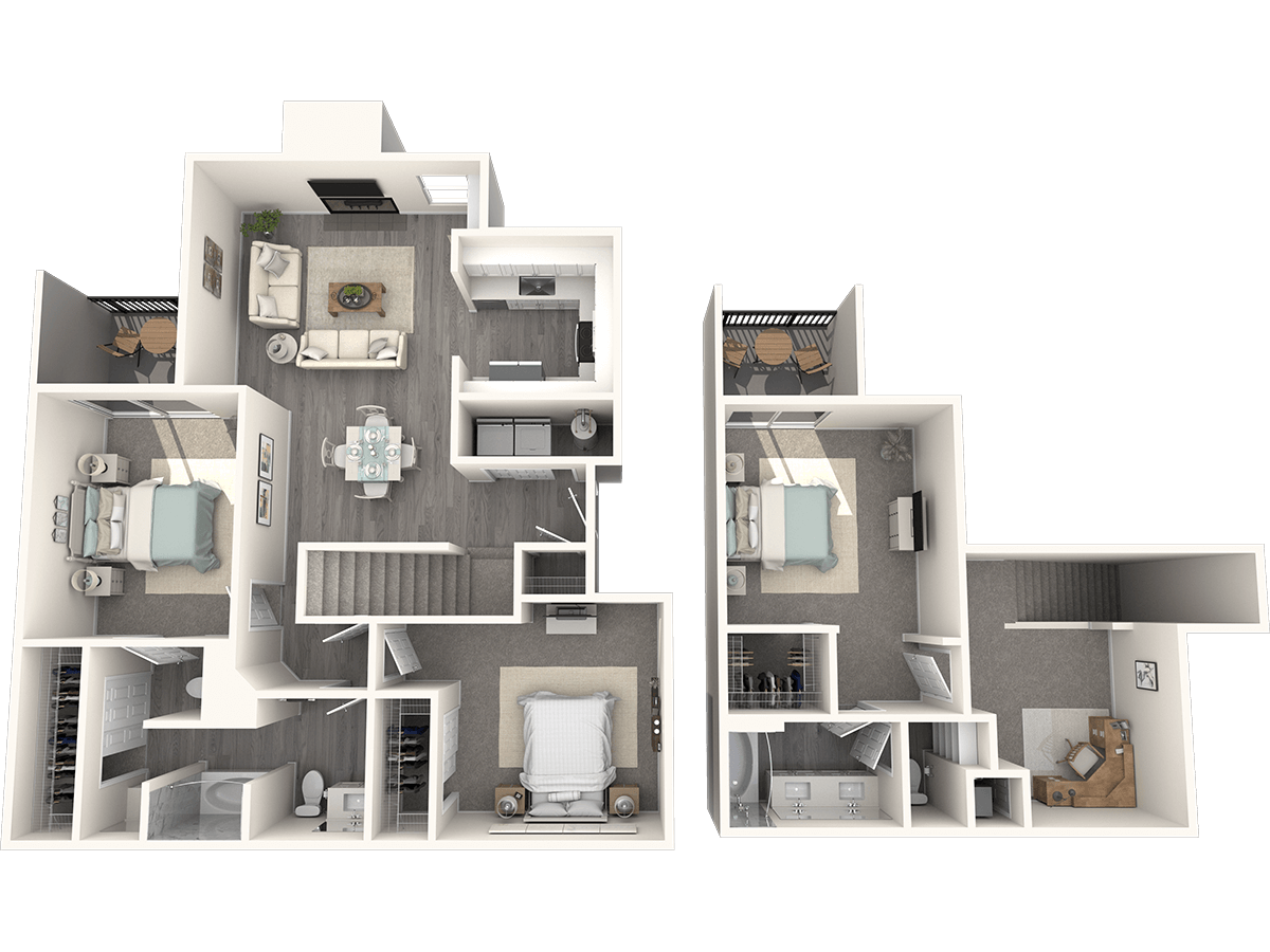 3×2 loft/TH floor plan